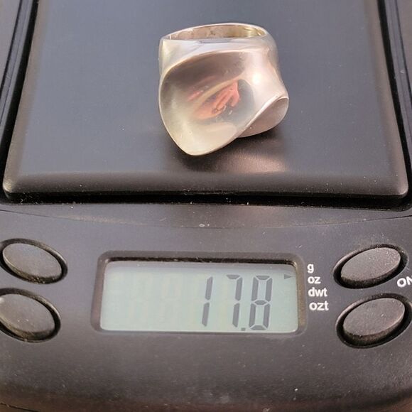 Sterling Contemporary Sculptural Waves Statement Ring - Picture 10 of 13